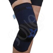 natomically knitted knee support incorporating contoured silicone