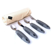 Disability Assistant Spoon Fork Knife Set Black Color