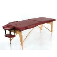 Wooden 2 Piece Foldable Massage Table Claret Red