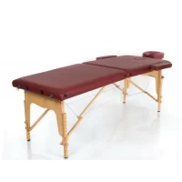 Wooden 2 Piece Foldable Massage Table Claret Red