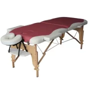 Wooden 2 Piece Massage Table Claret Red-Cream