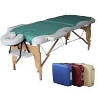 Wooden 2 Piece Massage Table Green-Cream