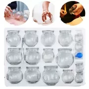 Glass Massage Mug Set 16 Pieces