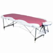 Metal 2 Piece Massage Table Claret Red-Cream